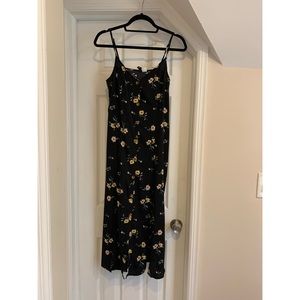 Black Floral Button Down Dress